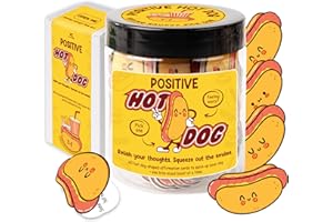 KATINAT Positive Hot Dog Jar, 60 Affirmation Cards, Funny Emotional Support Hot Dogs, Foodie Gifts for Friends, Coworkers, Teens, White Elephant Gifts for Adults, Christmas Gift 2025