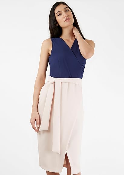 two tone wrap dress