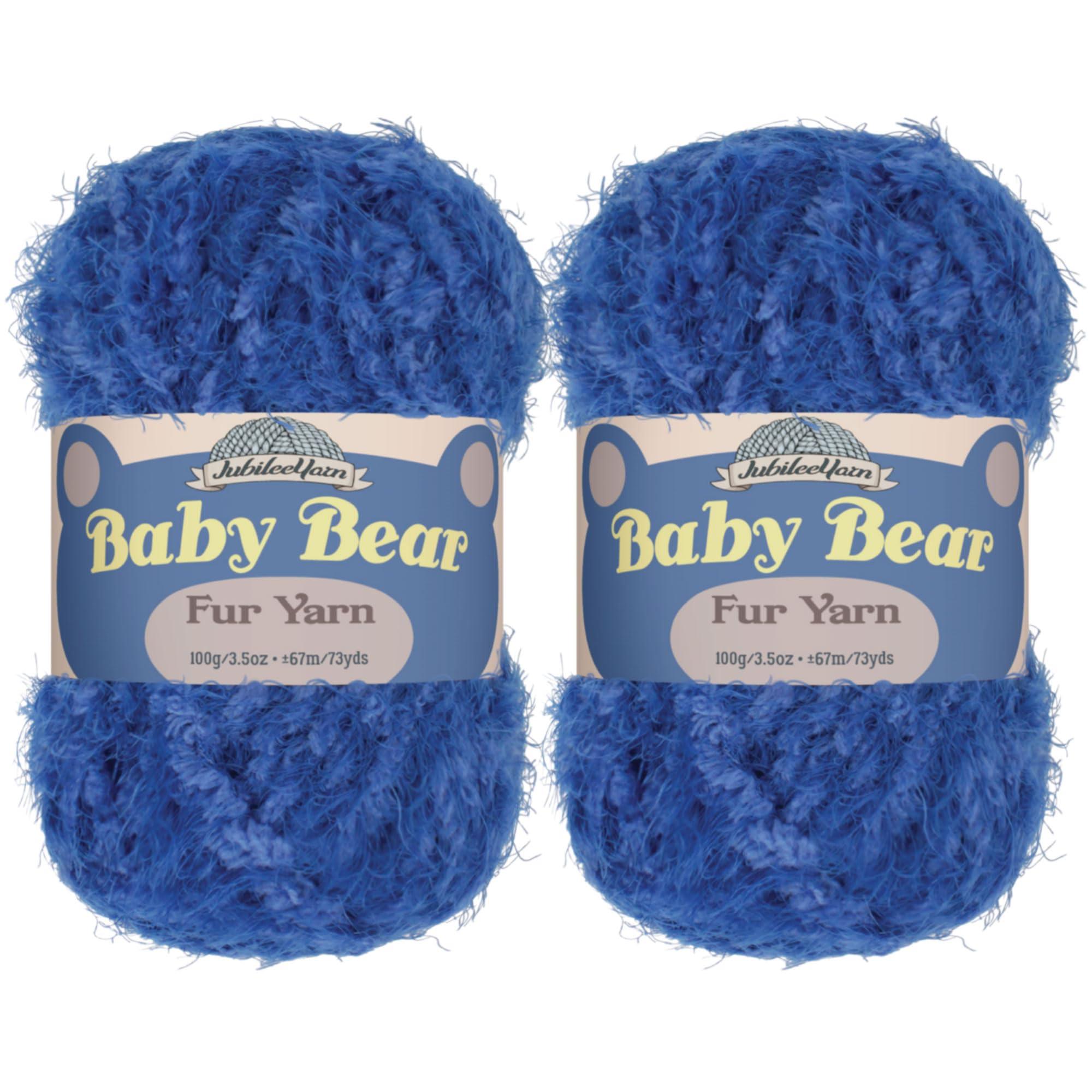 JubileeYarn Baby Bear Yarn - Chunky Weight Polyester Fur - 100g/Skein - Turksish Sea - 2 Skeins