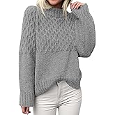 PRETTYGARDEN Oversized Sweaters for Women 2025 Fall Cute Cable Knit Long Sleeve Crewneck Chunky Pullover Tops Winter Clothing