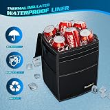 K KNODEL Car Bin With Lid Foldable Waterproof Tidy Car Organizer Medium Black view 4