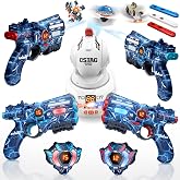 VATOS Rechargeable Infrared Laser Tag Set with Projector, 2 Toy Gun &amp; Vests | Projector with LED Score Display, Shooting Battle Games with 3 Targets