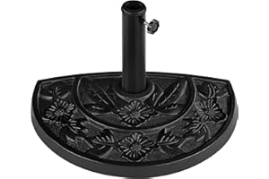 Yaheetech 21.5lb Half Round Umbrella Base Stand Heavy-Duty Resin All Weather Umbrella Base for Half Patio Umbrella, 20" Dia. × 13" Rad. × 13" Height