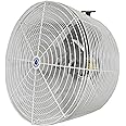 Schaefer VK20 Versa-Kool Deep Guard Greenhouse Air Circulation Fan — 20” HAF Wall Mount Fan w/T-shape Mount — Mount Bracket Ventilation Fan — White