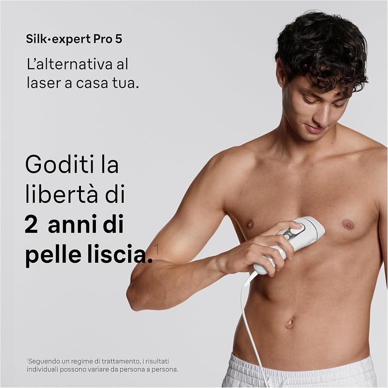 Silk·Expert Pro 5 Epilatore Luce Pulsata, 2 Testine, PL5234 Bianco