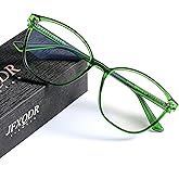 JFXQDR Women's Blue Light Blocking Glasses, TR90 Frame Computer Gaming Glasses Anti Eyestrain & UV Glare RF6208