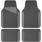 CAR PASS Waterproof Universal Fit Car Floor Mats, Car Mats Fit for SUV,Vans,sedans, Trucks,Set of 4pcs Car Carpet with Driver Heel Pad (All Gray)