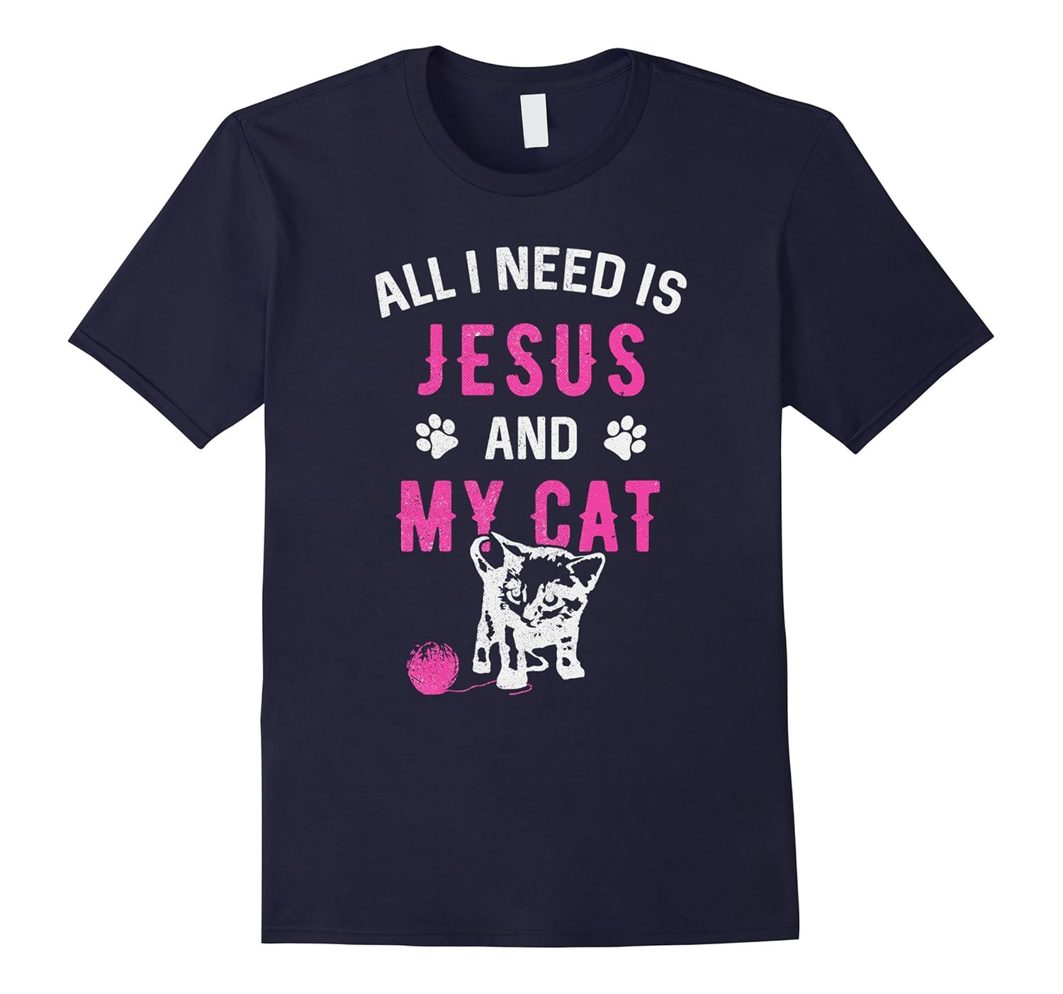 All I Need Is Jesus And My Cat T-Shirt : Cute Christian Gift-ANZ