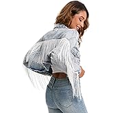 Justalwart Women's Oversized Vintage Denim Jacket Long Sleeve Boyfriend Coat