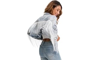 Justalwart Women's Oversized Vintage Denim Jacket Long Sleeve Boyfriend Coat