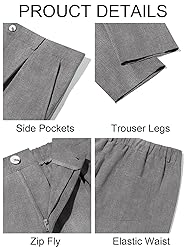Runcati Mens Casual Pants Elastic Waist Lightweight