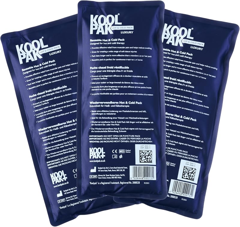 Koolpak Hot Cold Gel Packs 12x29cm Pack of 3 Reusable Microwaveable