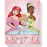 NORTHWEST Disney Princess Silk Touch Sherpa Throw Blanket, 40" x 50", Rocking Princesses