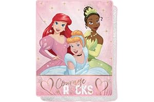 NORTHWEST Disney Princess Silk Touch Sherpa Throw Blanket, 40" x 50", Rocking Princesses