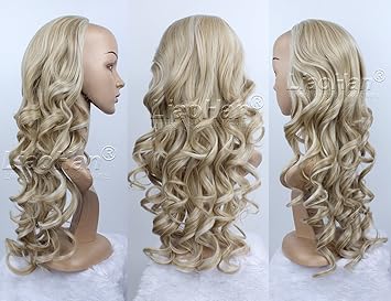 Amazon Com Liaohan 3 4 Half Wig Fall Long Curly Highlight Hair