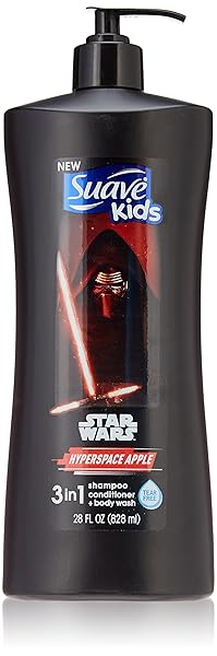 SUAVE KIDS 3 IN 1: SHAMPOO + CONDITIONER+ BODY WASH STAR WARS KYLO REN HYPERSPACE APPLE, 28 OUNCE