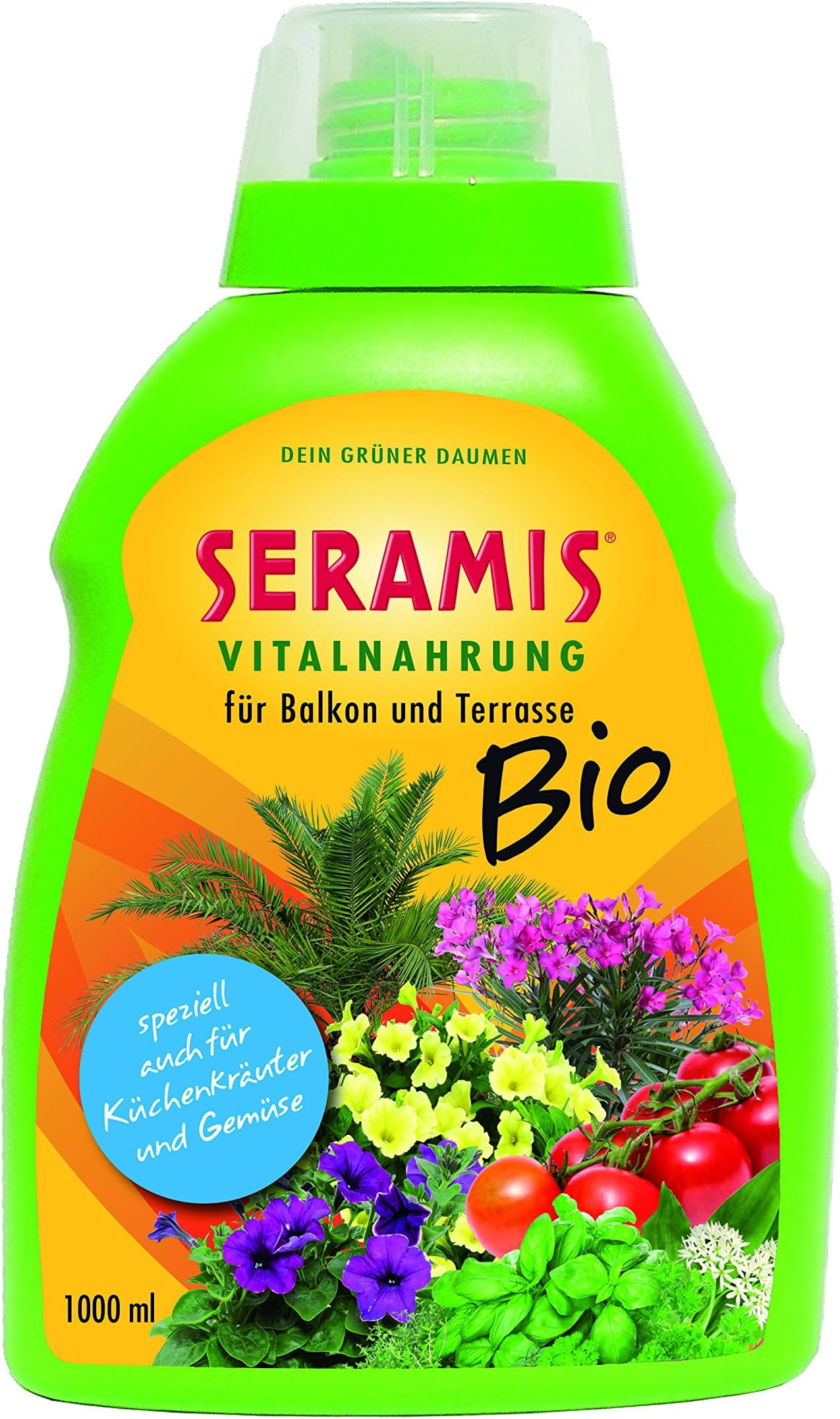 Seramis Vitalnahrung (organic plant food) for balconies and decks 1 L, yellow, 13.9 x 6.7 x 22.5 cm, 731014