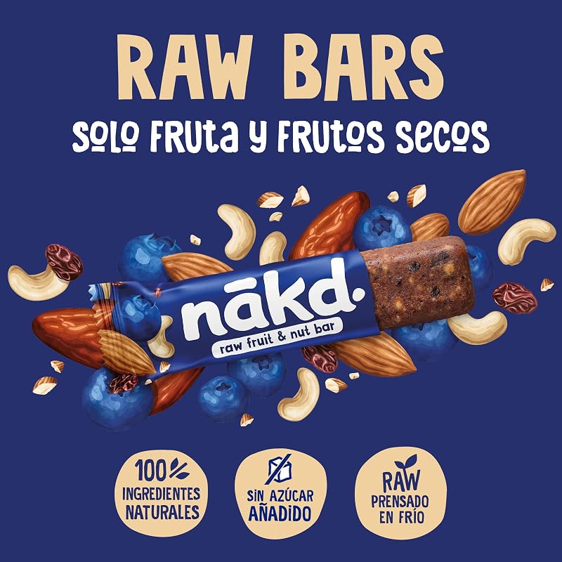 Blueberry Muffin | Barritas Raw de Fruta y Frutos Secos | 18 x 35g