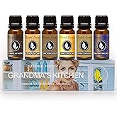 Eternal Essence Oils Grandma's Kitchen Set of 6 Premium Fragrance Oils - Caramel Nut Muffin, Oatmeal Cookie Dough, Snickerdoodle, Orange Chiffon Cake, Lemon Sugar, and Blueberry Pancakes - 10ML