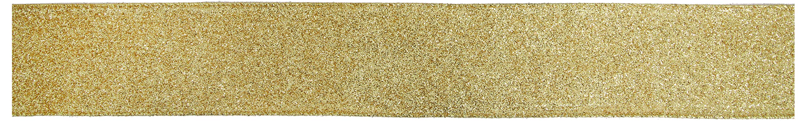 Oaktree UK Eleganza Sparkle Wired Edge Ribbon 63mm x 9.1m Gold No.35