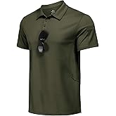 PINSPARK Golf Polo Shirts for Men Quick Dry Performance Casual Short Sleeve Collared Shirt Moisture Wicking Athletic Shirt