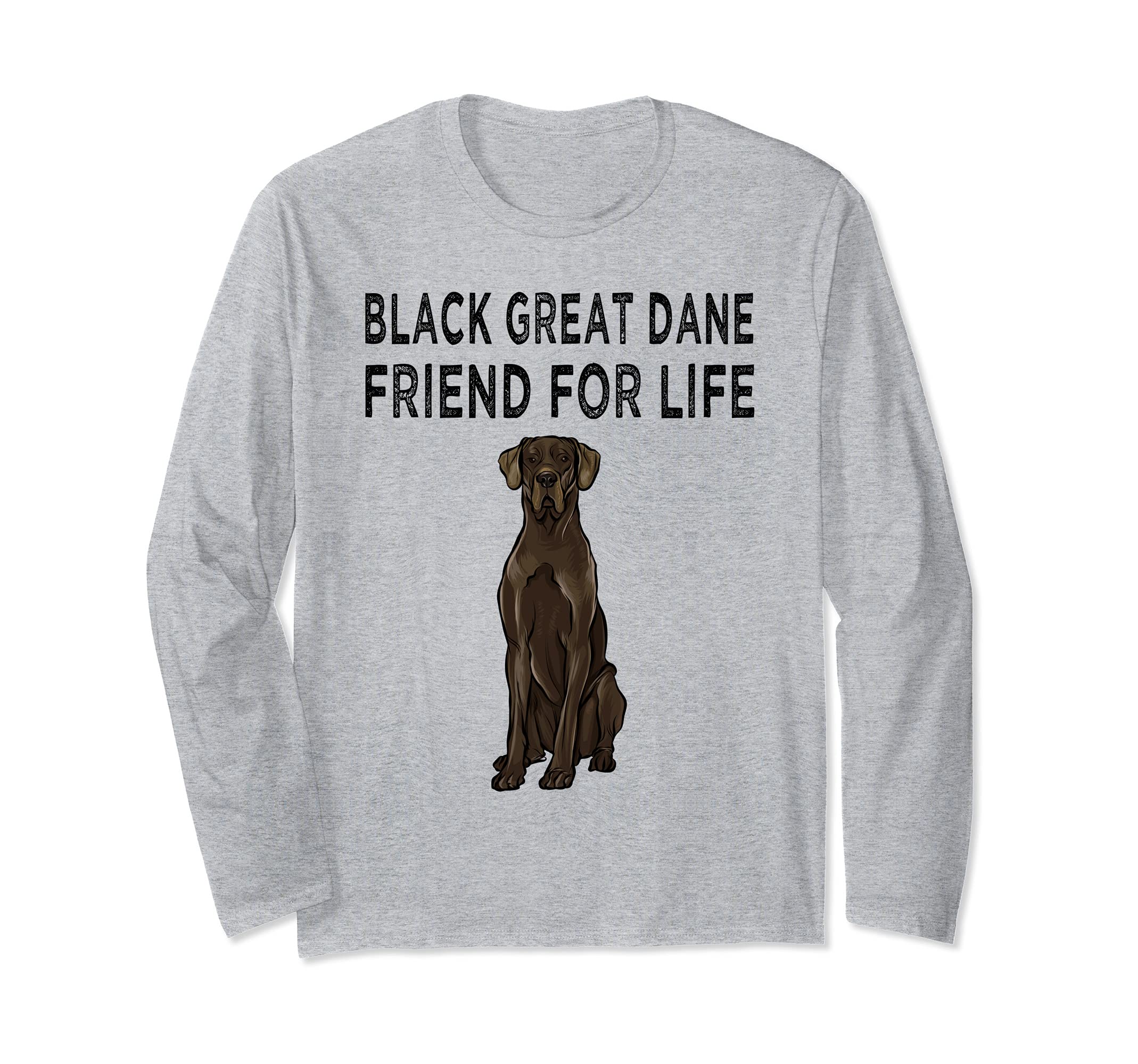 Black Great Dane Friend For Life Dog Friendship Long Sleeve T-Shirt