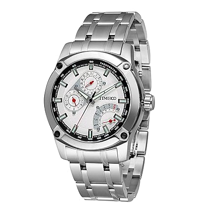 Time100 Fashion Multifunction Chronograph Steel Strap Business Mens Quartz Watch #W70108G.01A