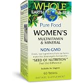 Whole Earth &amp; Sea Women's Multivitamin &amp; Mineral, 60 Vegan Tablets | Whole Food-Based Multivitamin for Women with Iron, Vitamin C, Raw Fruits, Vegetables &amp; Herbs for Daily Wellness*
