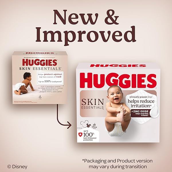 HUGGIES SIZE 4 DIAPERS, SKIN ESSENTIALS BABY DIAPERS, SIZE 4 (22-37 LBS), 58 COUNT, PACKAGING MAY VARY