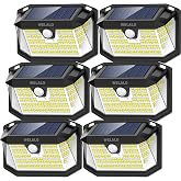 WELALO Solar Motion Lights Outdoor, 188 LED, IP65 Waterproof, 6 Pack | 3 Modes, 270&deg; Wide Angle, Security Luces Solares Para Exteriores for Fence Porch Yard Patio Garden Garage Front Door