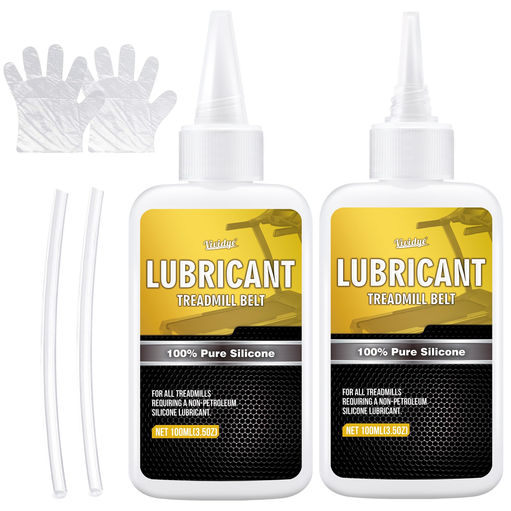 Photo 1 of 100% Pure Silicone Treadmill Lube - 7oz/200ml Treadmill Lubricant for Belt - Premium Silicone Oil with Application Tubes - Suitable for Most Treadmill Lubrication - Non-Toxic and Odorless