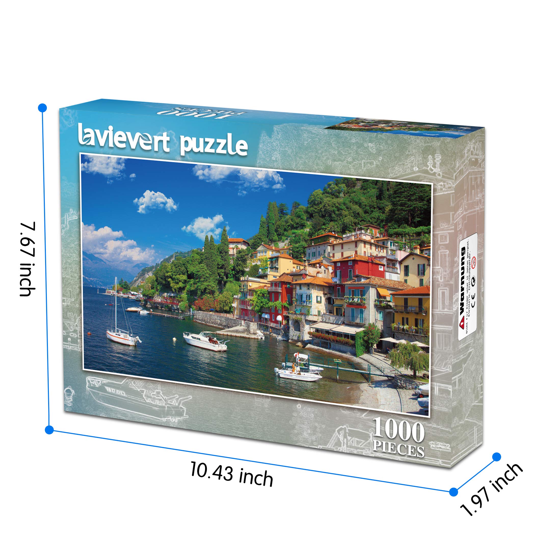 Lavievert 1000 Piece Jigsaw Puzzle Game for Adults and Kids - Lake Como, Italy