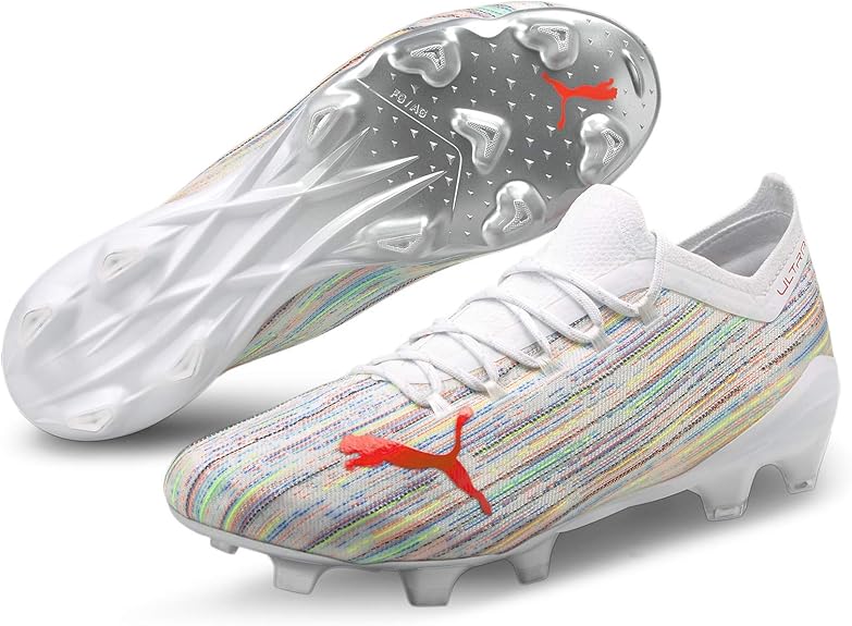 PUMA Men's Ultra 1.2 Firm Ground Soccer Cleats white Size 9.5 Amazon