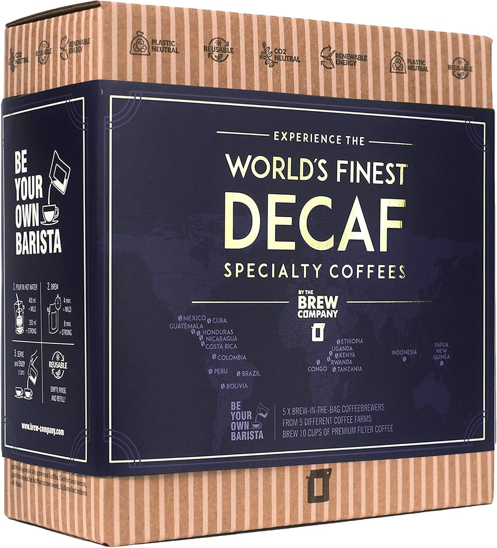 GROWER'S CUP Decaf Coffee Gift Set Five World Coffees Organic Fairtrade