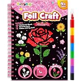 FUNNYB&amp;G Foil Art Craft Kit for Kids, Flower Birthday Gift Toy for Girls | Mess-Free &amp; No-Glue Activities,Kids Ages 4-10 Create 16 Sparkly Beautiful Flower Pictures,Travel Toy &amp; Birthday Gift for Kids