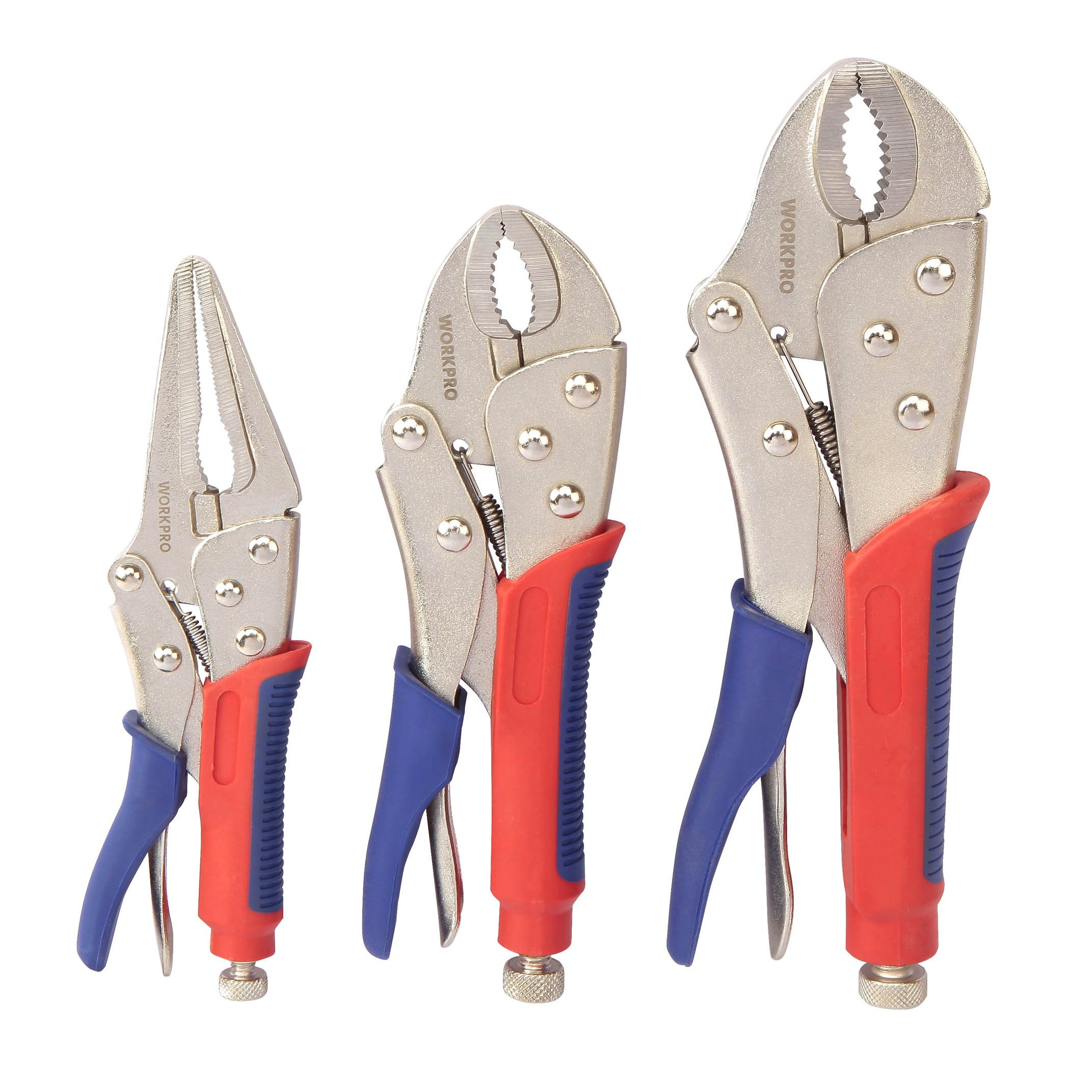 WORKPRO 3piece Locking Pliers Set, 10inch Curved Jaw, 7inch Curved Jaw and 7258006853493 eBay