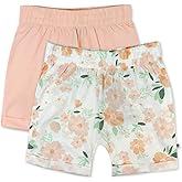 HonestBaby Baby-Girls Cuffed Short 100% Organic Cotton for Infant Baby and Toddler Girls