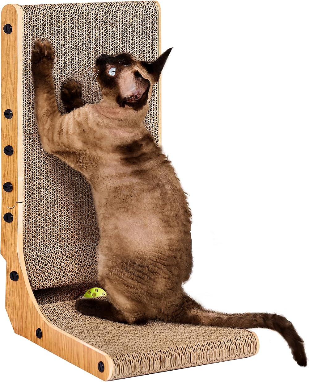 EHEYCIGA L Shape Vertical Cat Scratcher 48cm High Cardboard Scratching Board