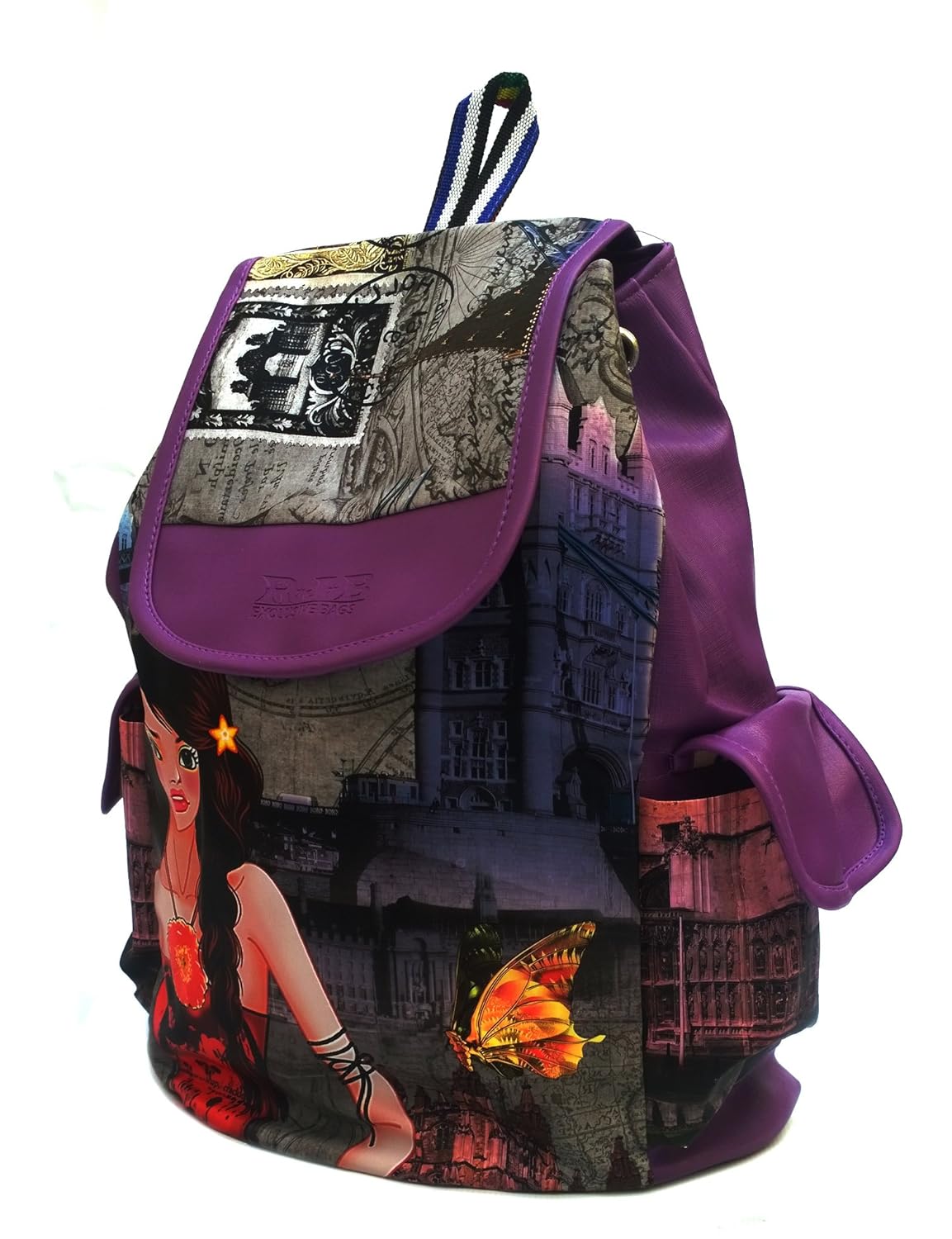 alice faux leather multicolour backpack for women (medium)