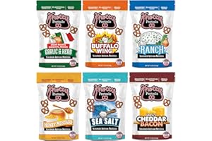 Knotty Pretzels - "The Official Pretzel of Beer" 7.5 Ounce Pretzel in Resealable Snacks Bags - Variety Pack (6 Pack)