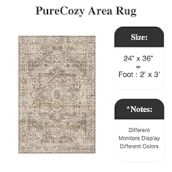 PureCozy Vintage Area Rug 2x3 Entryway Rug Kitchen