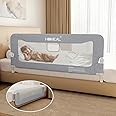 HOMEAL Bed Rail for Toddlers, 59in Foldable Toddler Bed Rails with U-Shape Base, Baby Bed Rail Guard for Twin Size, Full Size, Queen Size, King Size Beds, Toddler Bed Rail Guard, Grey