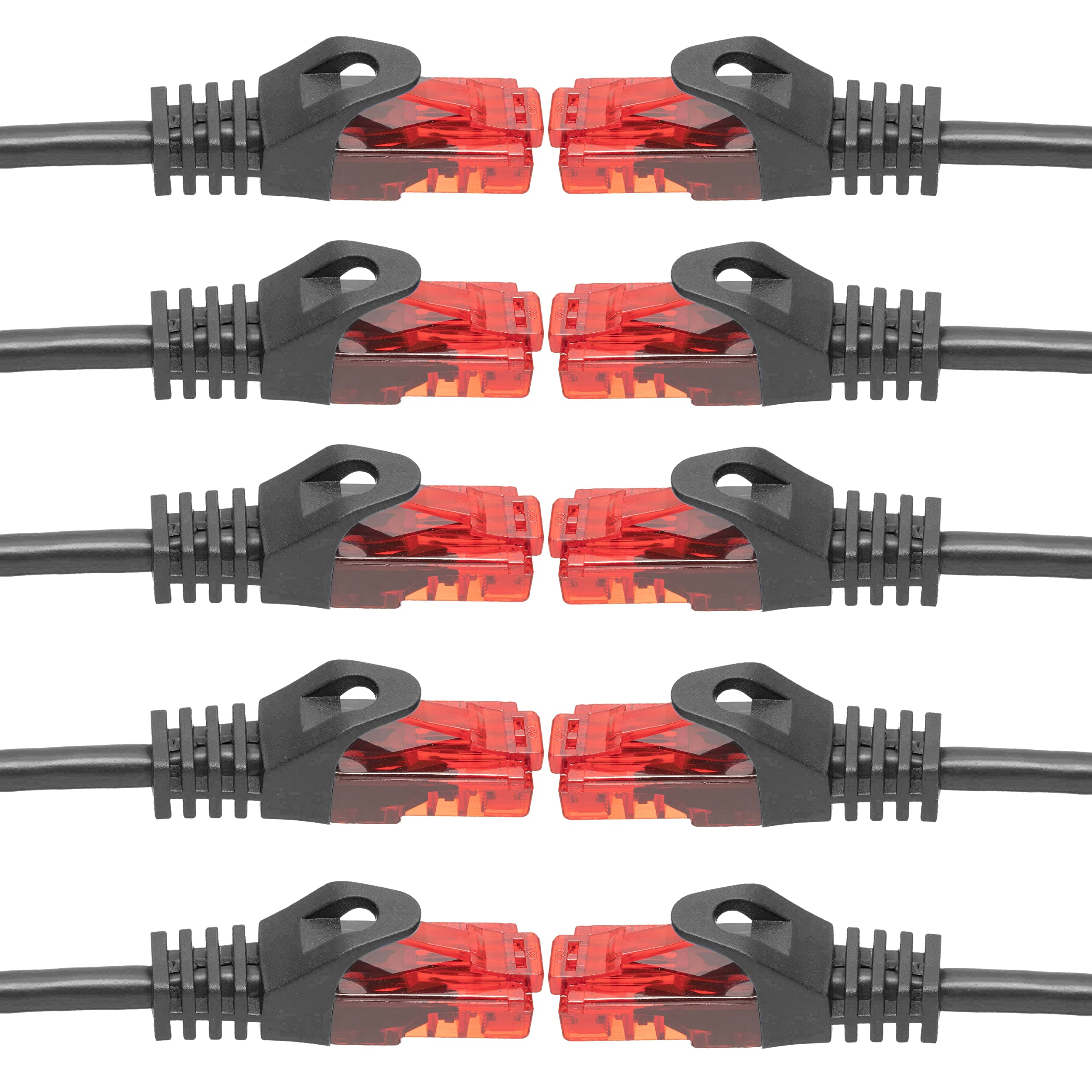 BIGtec Gigabit network cable patch, Ethernet LAN DSL patch cable (2X RJ-45 connector, CAT.5e, compatible to CAT.6 CAT.6a CAT.7) 1m Black