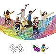 Tongmo Climbing Cargo Net, 6.5' X 9.8' Double Layers Playground Safety Net, Kids Backyard Climbing Net, Used for Treehouse Accessories...with Storage Bag and Carabiners