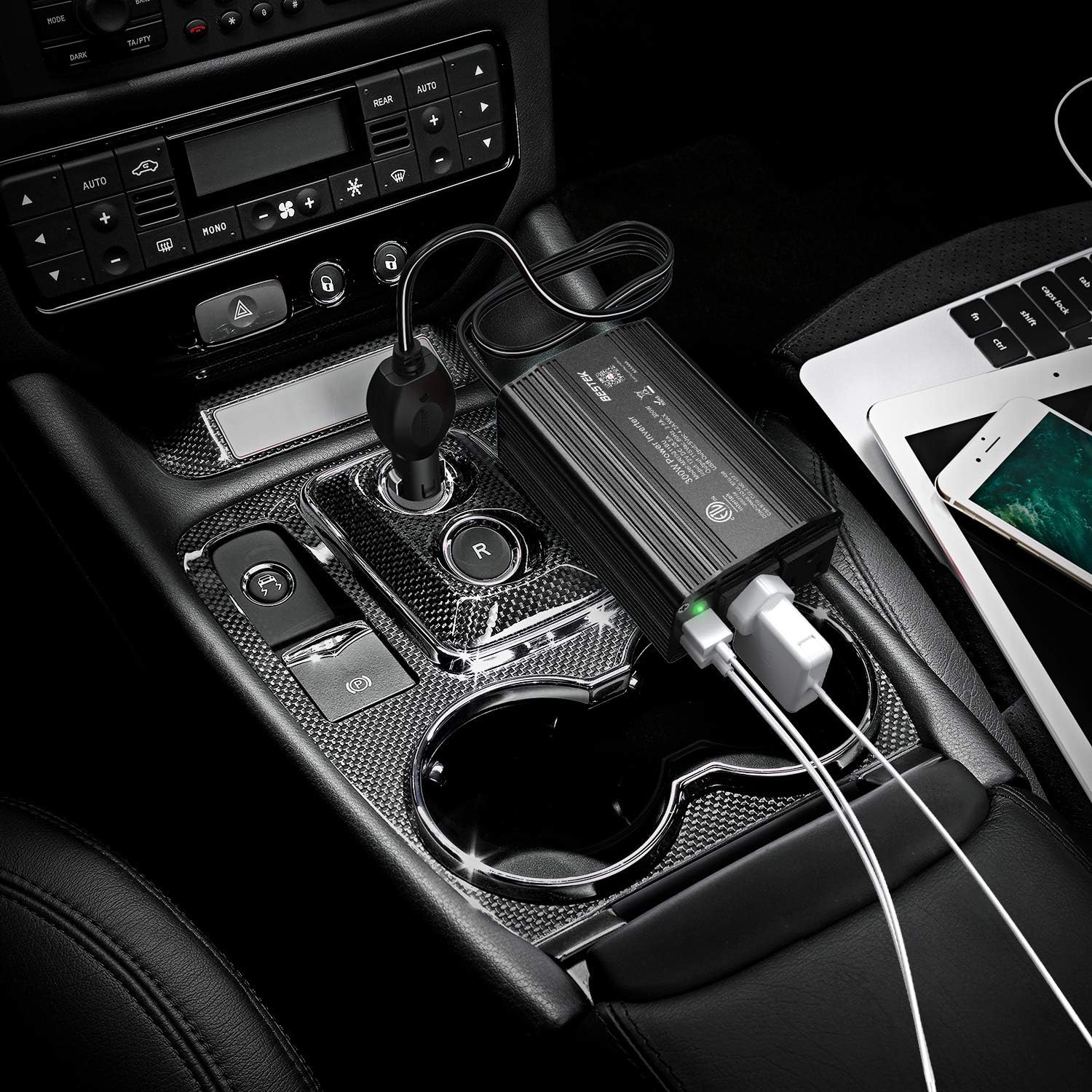 BESTEK 300W Power Inverter DC 12V to 110V AC Car Inverter with 4.2A Dual USB Car Adapter (Black): Electronics