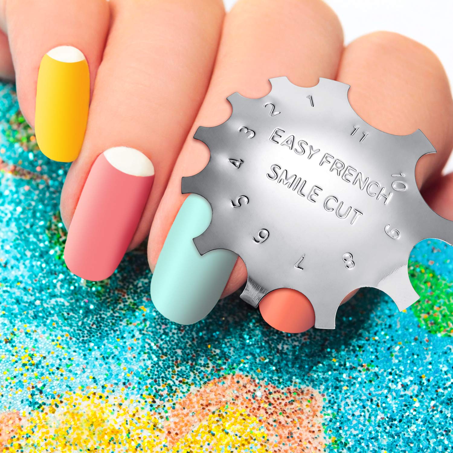 6 Pieces Nail Manicure Edge Trimmer Diy Plate Module, Stainless Steel Easy French Smile Line Gel Cutter Tool, Nail Acrylic Tool Kit (6 Patterns) : Beauty