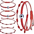 WILLBOND 6 Pieces Red String Bracelets Red Cord Bracelet Adjustable Red Knot String Bracelet Amulet for Protection, Evil Eye and Good Luck
