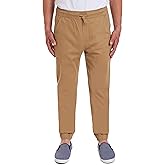 Izod Mens Uniform Jogger Pants, Elastic Waistband with Drawstring Closure, Stretch Twill Fabric