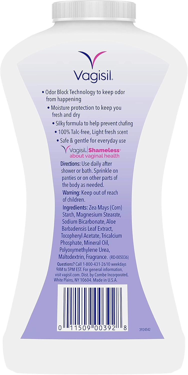 Vagisil Odor Block Feminine Deodorant Powder for Women, Talc-Free, Gynecologist Tested, 8 Ounce (Packaging May Vary): Health & Personal Care