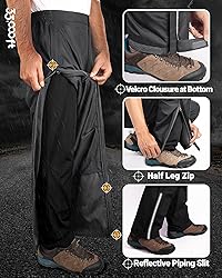 33,000ft Men's Rain Pants Full Zip Waterproof Pants